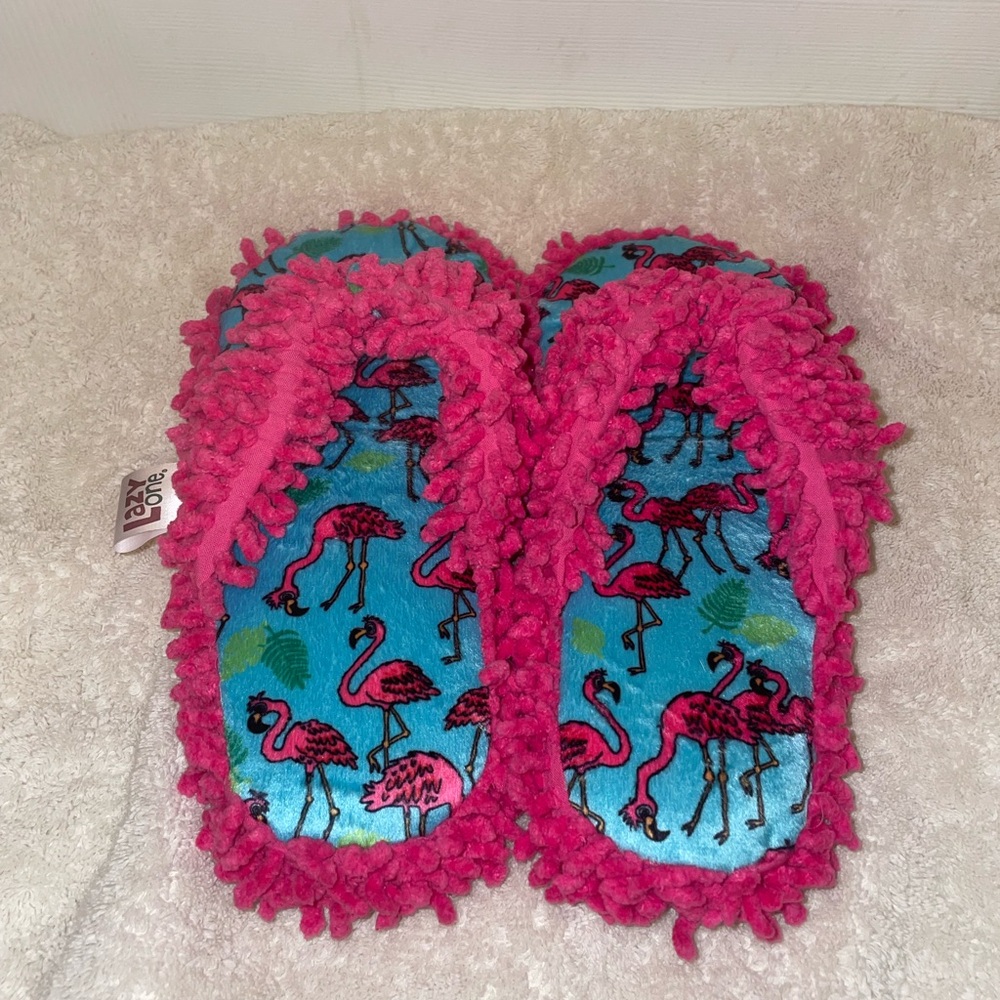 Lazy One Flamingo Spa Slippers Womens S/M - Picture 4 of 5